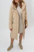 Купить Пальто утепленное женское зимние бежевого цвета 11207B, фото 11