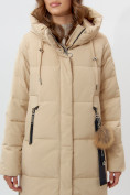 Купить Пальто утепленное женское зимние бежевого цвета 11207B, фото 16