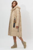 Купить Пальто утепленное женское зимние бежевого цвета 11207B, фото 4