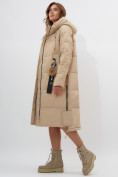 Купить Пальто утепленное женское зимние бежевого цвета 11207B, фото 9