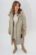 Купить Пальто утепленное женское зимние бирюзового цвета 11207Br, фото 4