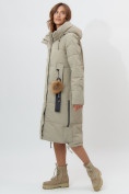 Купить Пальто утепленное женское зимние бирюзового цвета 11207Br, фото 2