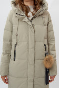 Купить Пальто утепленное женское зимние бирюзового цвета 11207Br, фото 6