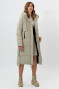 Купить Пальто утепленное женское зимние бирюзового цвета 11207Br, фото 15