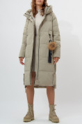 Купить Пальто утепленное женское зимние бирюзового цвета 11207Br, фото 17