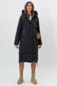 Купить Пальто утепленное женское зимние черного цвета 11207Ch