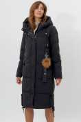 Купить Пальто утепленное женское зимние черного цвета 11207Ch, фото 4