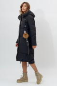 Купить Пальто утепленное женское зимние черного цвета 11207Ch, фото 3