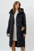 Купить Пальто утепленное женское зимние черного цвета 11207Ch, фото 6