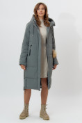 Купить Пальто утепленное женское зимние цвета хаки 11207Kh, фото 4