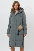 Купить Пальто утепленное женское зимние цвета хаки 11207Kh, фото 12