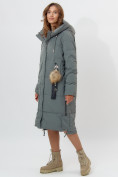 Купить Пальто утепленное женское зимние цвета хаки 11207Kh, фото 2