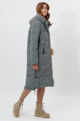 Купить Пальто утепленное женское зимние цвета хаки 11207Kh, фото 3