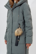 Купить Пальто утепленное женское зимние цвета хаки 11207Kh, фото 14