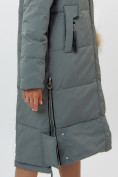 Купить Пальто утепленное женское зимние цвета хаки 11207Kh, фото 15