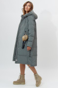 Купить Пальто утепленное женское зимние цвета хаки 11207Kh, фото 8