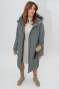 Купить Пальто утепленное женское зимние цвета хаки 11207Kh, фото 10