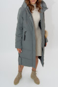 Купить Пальто утепленное женское зимние цвета хаки 11207Kh, фото 11