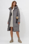 Купить Пальто утепленное женское зимние серого цвета 11207Sr, фото 16