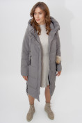 Купить Пальто утепленное женское зимние серого цвета 11207Sr, фото 17