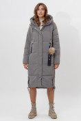 Купить Пальто утепленное женское зимние серого цвета 11207Sr