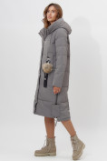 Купить Пальто утепленное женское зимние серого цвета 11207Sr, фото 2