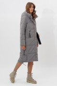 Купить Пальто утепленное женское зимние серого цвета 11207Sr, фото 3
