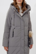 Купить Пальто утепленное женское зимние серого цвета 11207Sr, фото 5