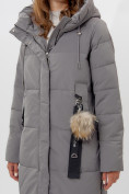 Купить Пальто утепленное женское зимние серого цвета 11207Sr, фото 6