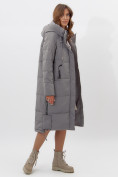 Купить Пальто утепленное женское зимние серого цвета 11207Sr, фото 13