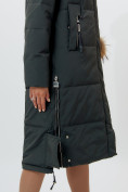 Купить Пальто утепленное женское зимние темно-зеленого цвета 11207TZ, фото 15
