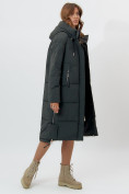 Купить Пальто утепленное женское зимние темно-зеленого цвета 11207TZ, фото 4