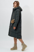 Купить Пальто утепленное женское зимние темно-зеленого цвета 11207TZ, фото 5