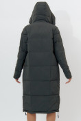 Купить Пальто утепленное женское зимние темно-зеленого цвета 11207TZ, фото 16