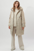 Купить Пальто утепленное женское зимние бежевого цвета 11208B, фото 3