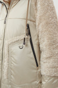 Купить Пальто утепленное женское зимние бежевого цвета 11208B, фото 10