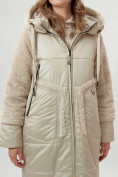 Купить Пальто утепленное женское зимние бежевого цвета 11208B, фото 11