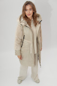 Купить Пальто утепленное женское зимние бежевого цвета 11208B, фото 2
