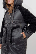 Купить Пальто утепленное женское зимние черного цвета 11208Ch, фото 10