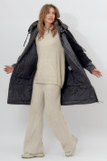 Купить Пальто утепленное женское зимние черного цвета 11208Ch, фото 5
