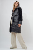 Купить Пальто утепленное женское зимние черного цвета 11208Ch, фото 6