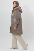 Купить Пальто утепленное женское зимние коричневого цвета 11208K, фото 3