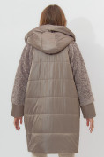 Купить Пальто утепленное женское зимние коричневого цвета 11208K, фото 10