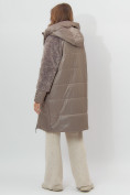 Купить Пальто утепленное женское зимние коричневого цвета 11208K, фото 4