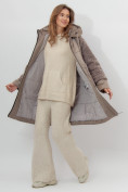 Купить Пальто утепленное женское зимние коричневого цвета 11208K, фото 2