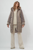 Купить Пальто утепленное женское зимние коричневого цвета 11208K, фото 6