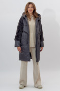 Купить Пальто утепленное женское зимние темно-серого цвета 11208TC, фото 2