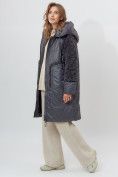 Купить Пальто утепленное женское зимние темно-серого цвета 11208TC, фото 3