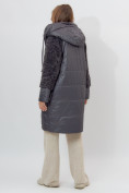 Купить Пальто утепленное женское зимние темно-серого цвета 11208TC, фото 4