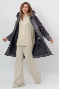 Купить Пальто утепленное женское зимние темно-серого цвета 11208TC, фото 5